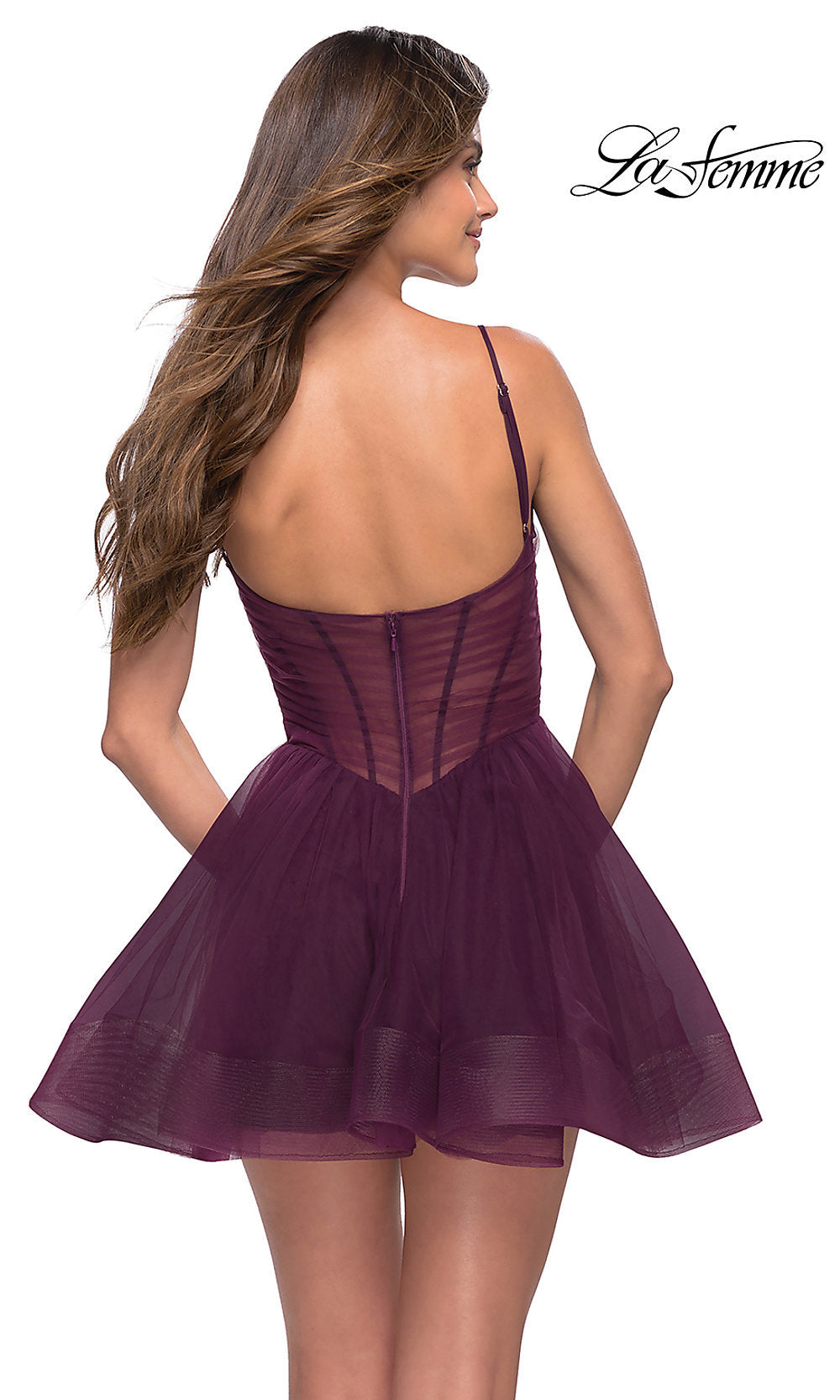 A-Line La Femme Short Homecoming Dress by La Femme A-Line La Femme Short Homecoming Dress by La Femme