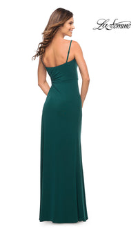  Side Cut-Out La Femme Long Jersey Prom Dress