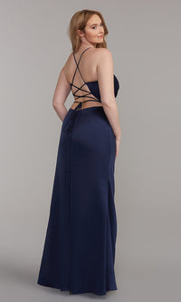  Statement-Back Sexy Long Formal Dress with Slit