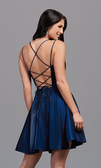  Strappy-Open-Back Short A-Line Homecoming Dress
