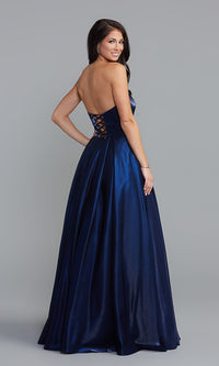  Strapless Sweetheart Long A-Line Prom Dress