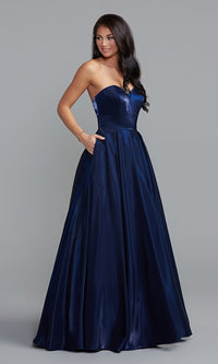  Strapless Sweetheart Long A-Line Prom Dress