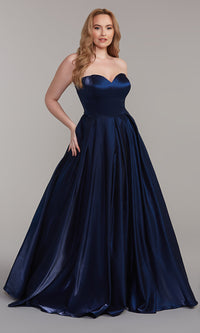  Strapless Sweetheart Long A-Line Prom Dress