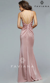  Faviana Long V-neck Prom Dress