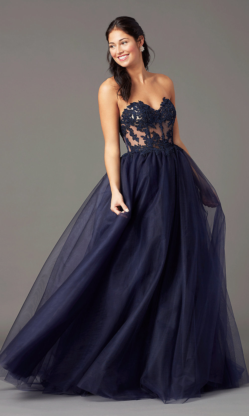 Eclipse PromGirl Long Sweetheart Illusion Prom Dress