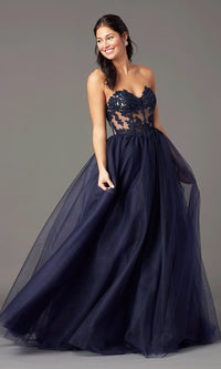 Eclipse PromGirl Long Sweetheart Illusion Prom Dress