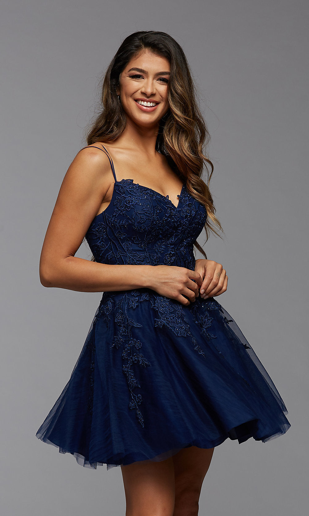 Eclipse Short Prom Dress with Beaded Embroidery