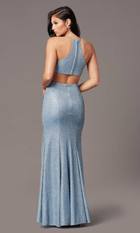  Electric Blue Long Glitter Formal Prom Dress