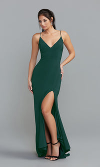Emerald Classic Long Simple Formal Dress by Jump