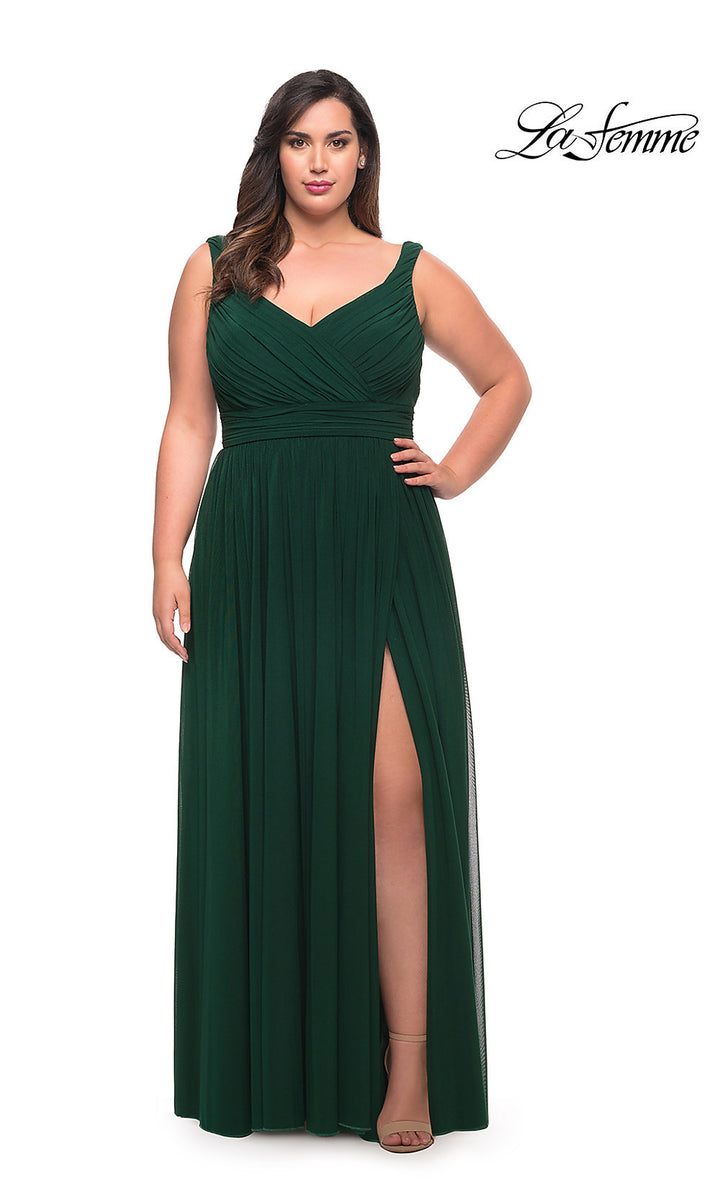 La Femme Empire-Waist Plus-Size Long Prom Dress La Femme Empire-Waist Plus-Size Long Prom Dress