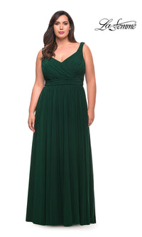  Empire-Waist Plus-Size Long Prom Dress by La Femme