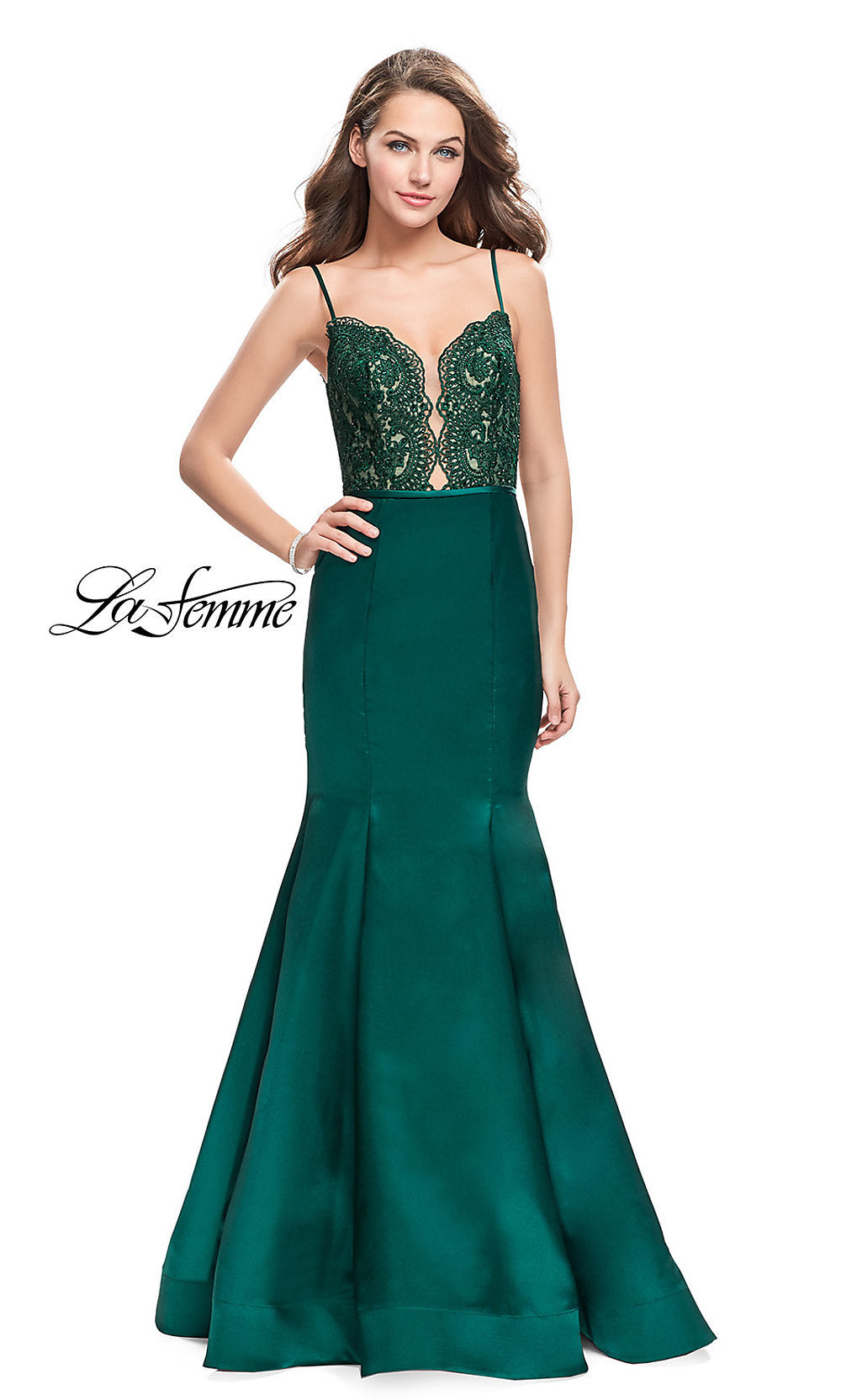 Long Spaghetti-Strap Mermaid-Style Prom Dress Long Spaghetti-Strap Mermaid-Style Prom Dress