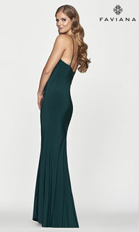  Dark Green Long Formal Prom Dress by Faviana