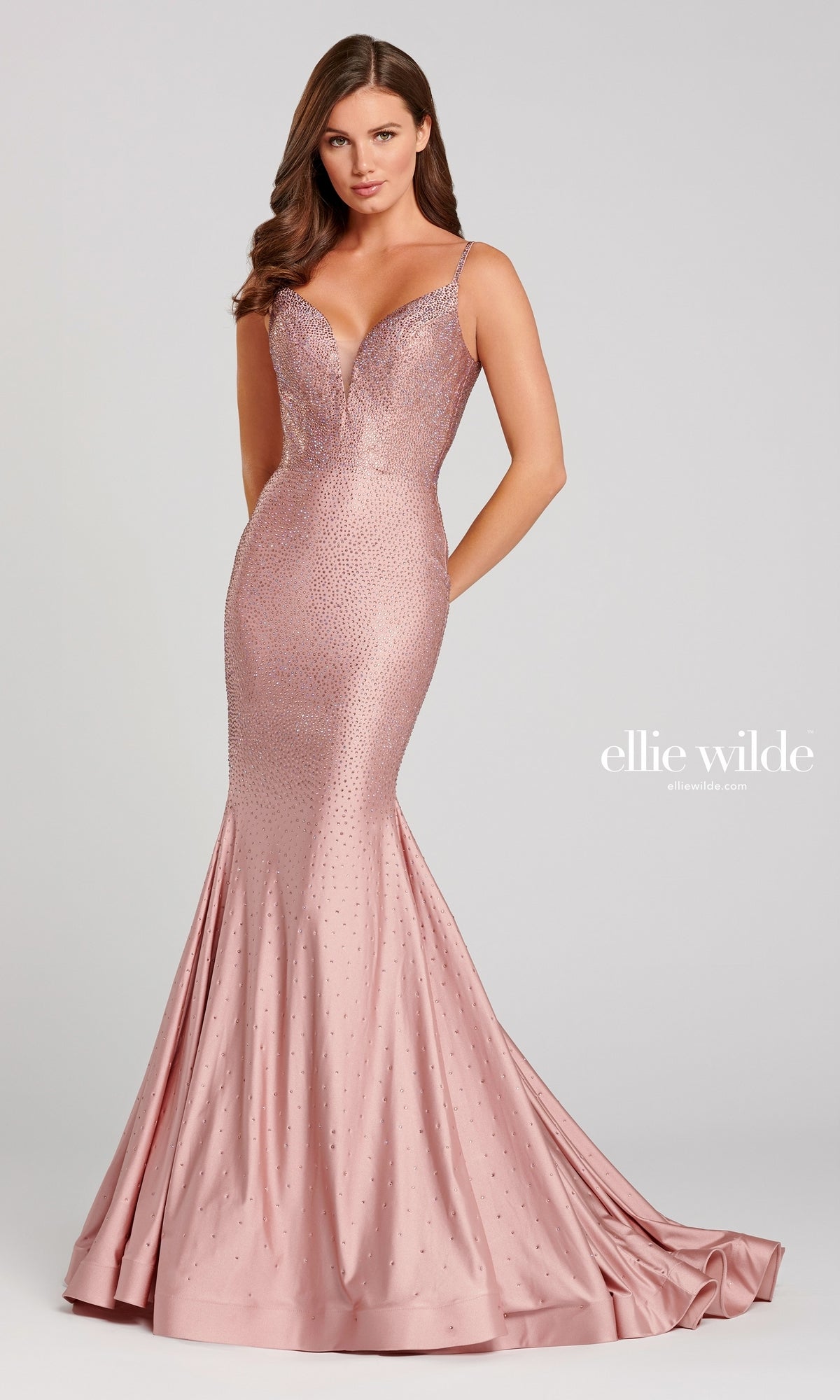 Mermaid Ellie Wilde Heat Stone Prom Dress EW120012