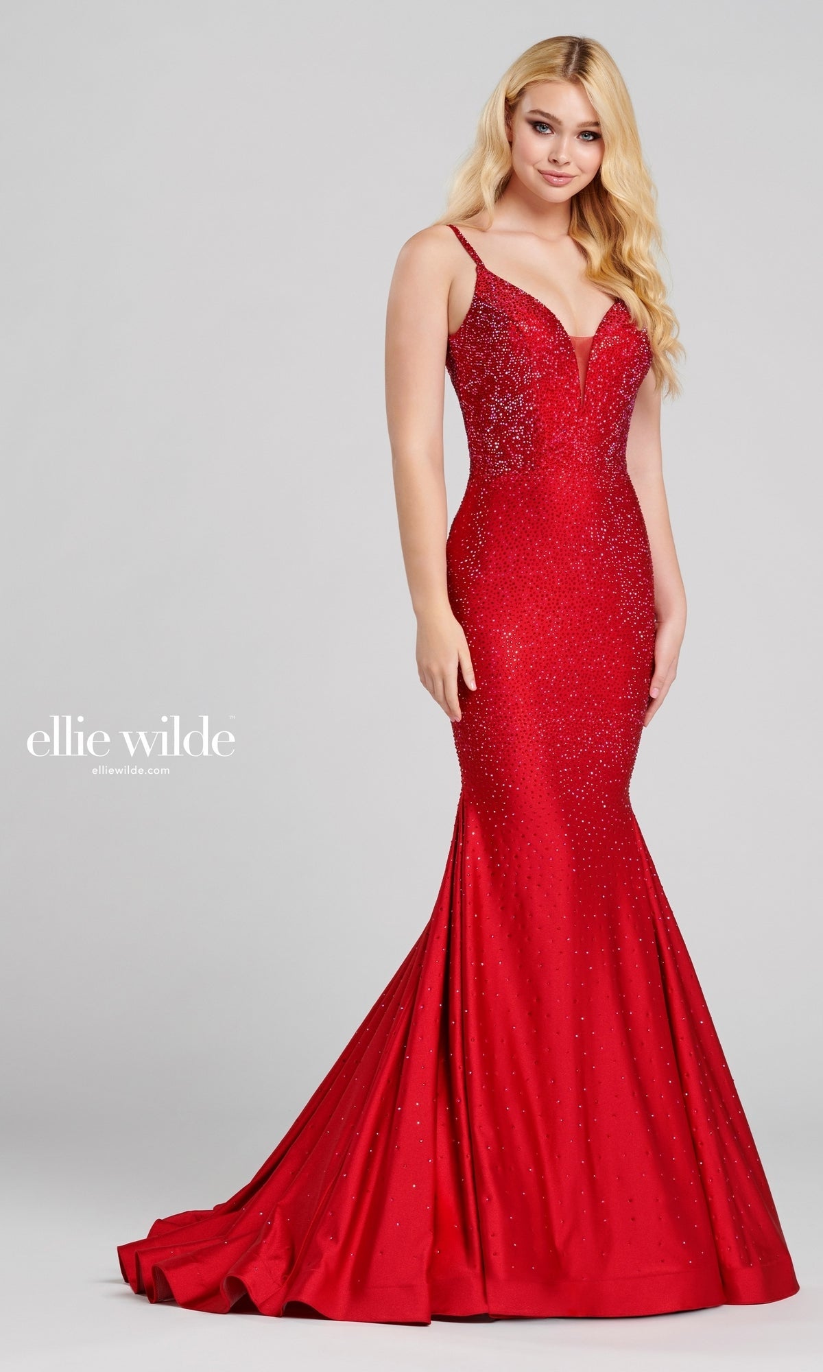 Ruby Mermaid Ellie Wilde Heat Stone Prom Dress EW120012