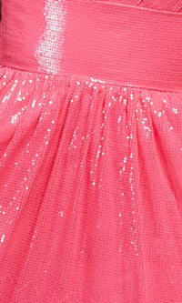  Knee-Length A-Line Fuchsia Pink Sequin Hoco Dress