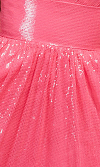  Knee-Length A-Line Fuchsia Pink Sequin Hoco Dress