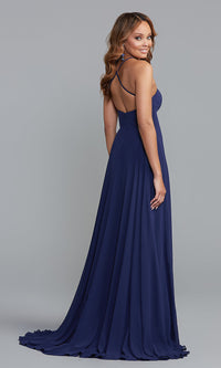  Long Square-Neck Formal Prom Dress by PromGirl