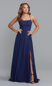  Long Square-Neck Formal Prom Dress by PromGirl