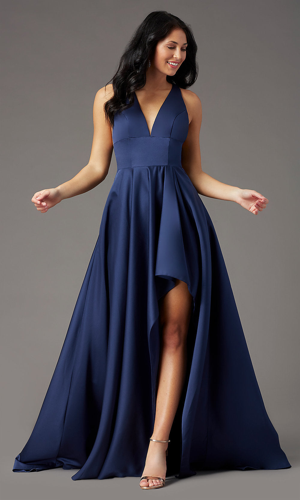 Good Night High-Low V-Neck Prom Dress by PromGirl