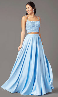Heavenly Satin Long Two-Piece Formal Prom Dress by PromGirl