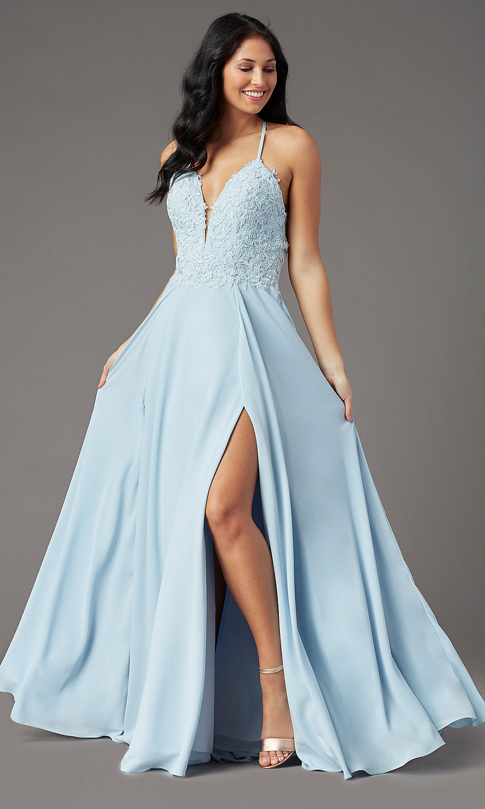 OpenBack Long Formal Prom Dress by PromGirl