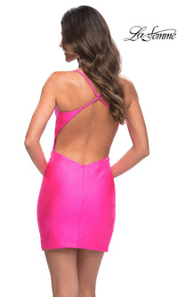  Hot Pink Short Backless La Femme Homecoming Dress