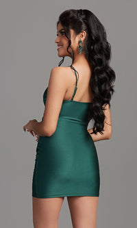  Empire-Waist Short V-Neck Homecoming Dress