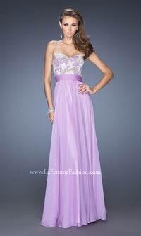 Ice Purple Long Strapless Sweetheart Dress