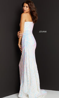  One-Shoulder Sequin Long Prom Dress by Jovani