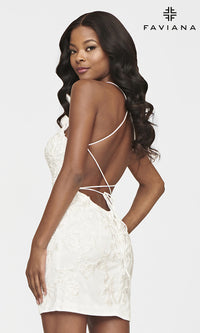  Lace-Up-Back Short Faviana Homecoming Dance Dress