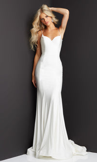 Ivory Corset-Back JVN by Jovani Long Prom Dress