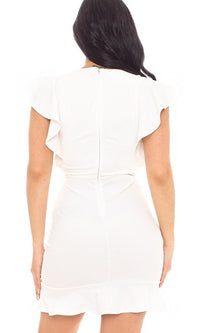  Strappy Short Cocktail Party Dress with Ruffle