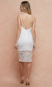  Floral-Lace Knee-Length Graduation Dress