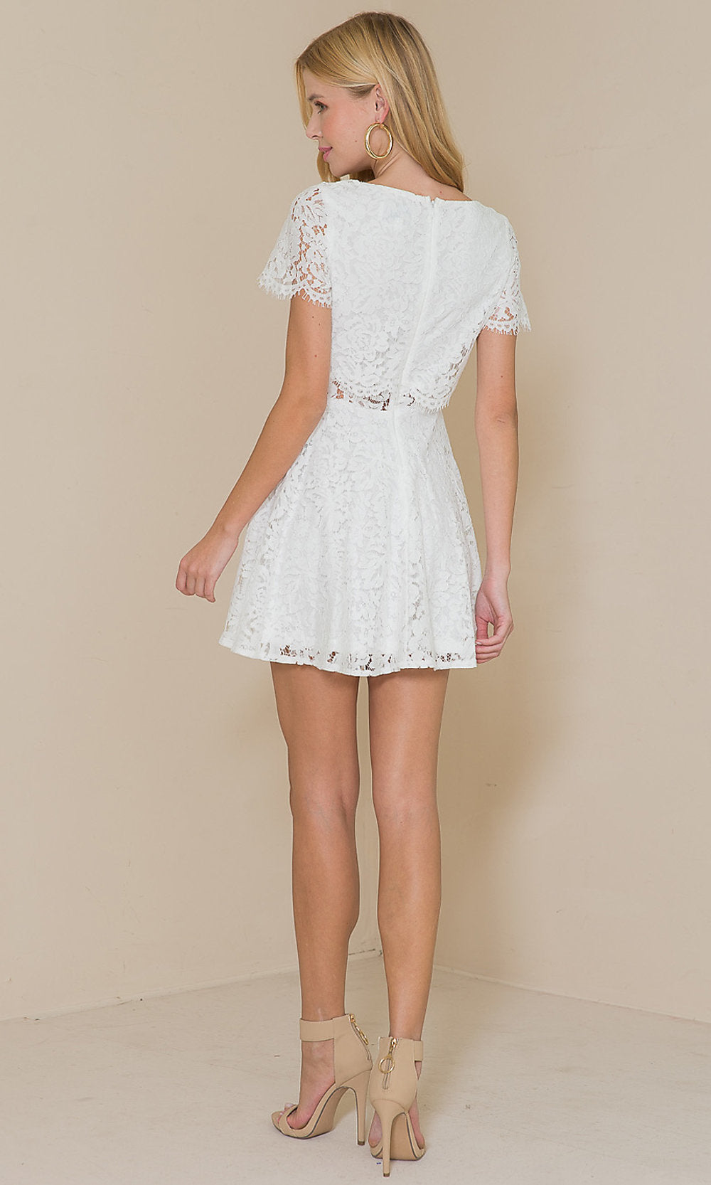 White graduation dress best sale lace