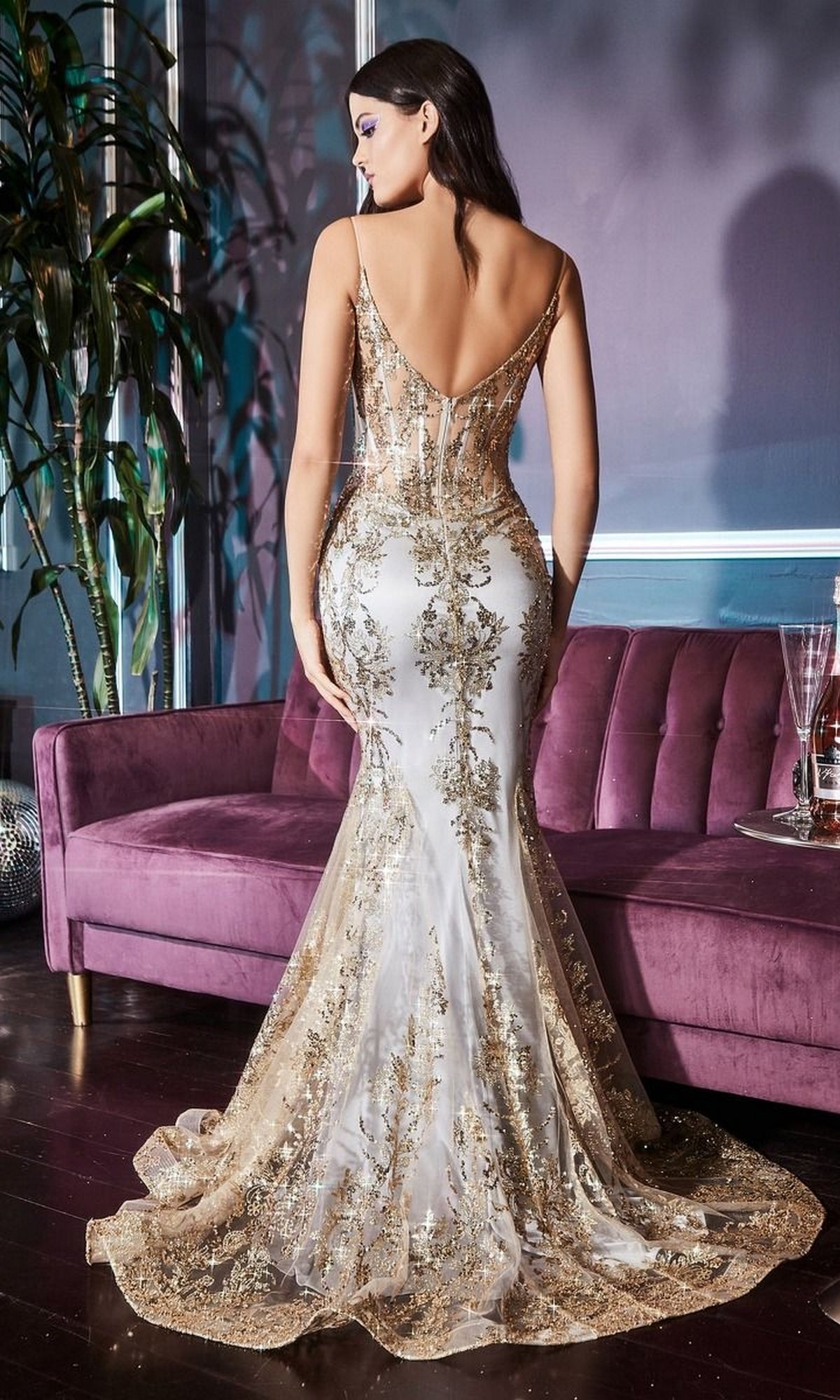 Ladivine J810A Formal Long Dress Rose Gold / 8 Ladivine J810A Formal Long Dress Rose Gold / 8