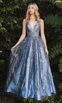 Smoky Blue Long Formal Dress J812 by Ladivine