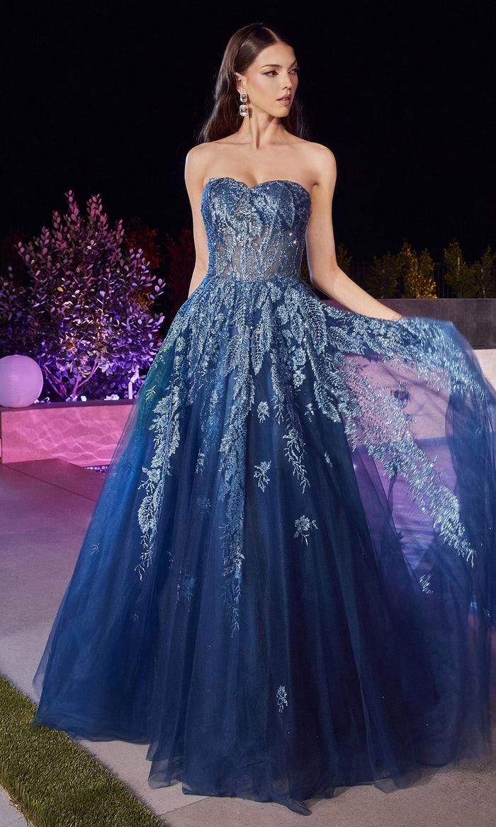 Lapis Blue Long Formal Dress J852 by Ladivine