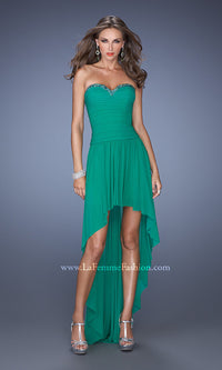 Kelly Green La Femme Strapless High-Low Formal Dress
