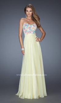 Lemon La Femme Strapless Long A-Line Formal Dress