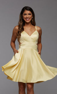  Short Fit-and-Flare Homecoming Dress with Cut Outs