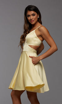  Short Fit-and-Flare Homecoming Dress with Cut Outs