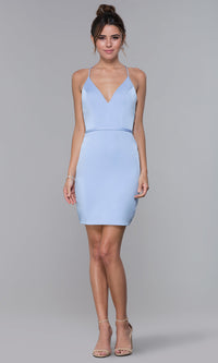  JVNX by Jovani Light Blue Short Homecoming Dress