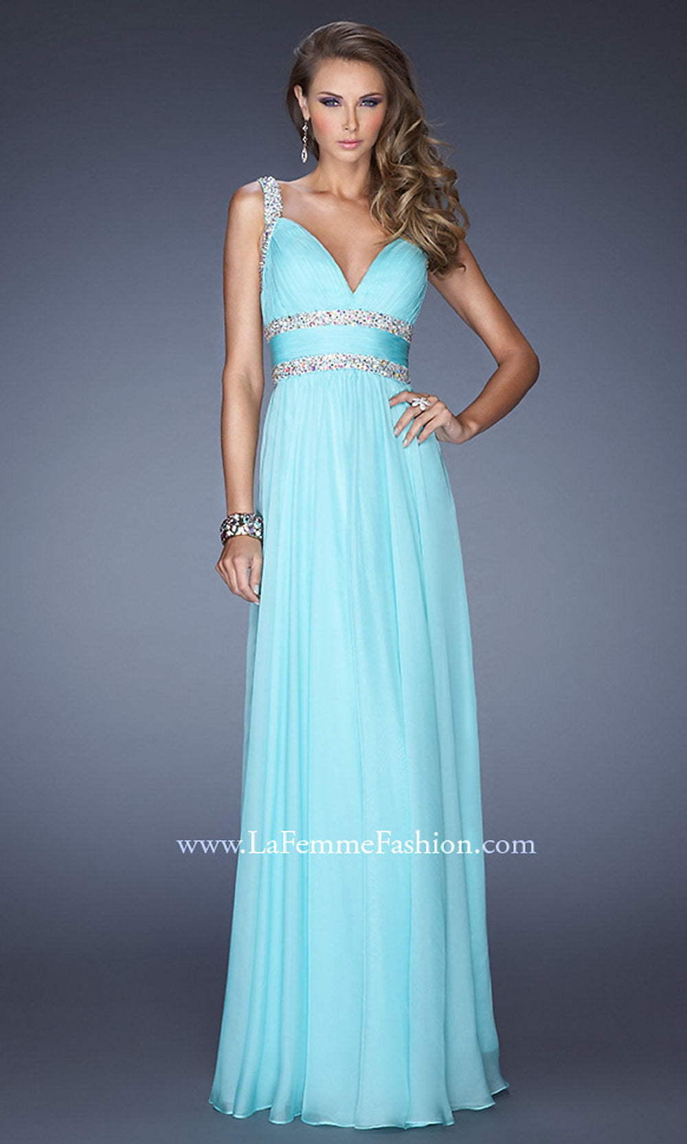 Jeweled-Bodice Long Prom Dress by La Femme Jeweled-Bodice Long Prom Dress by La Femme