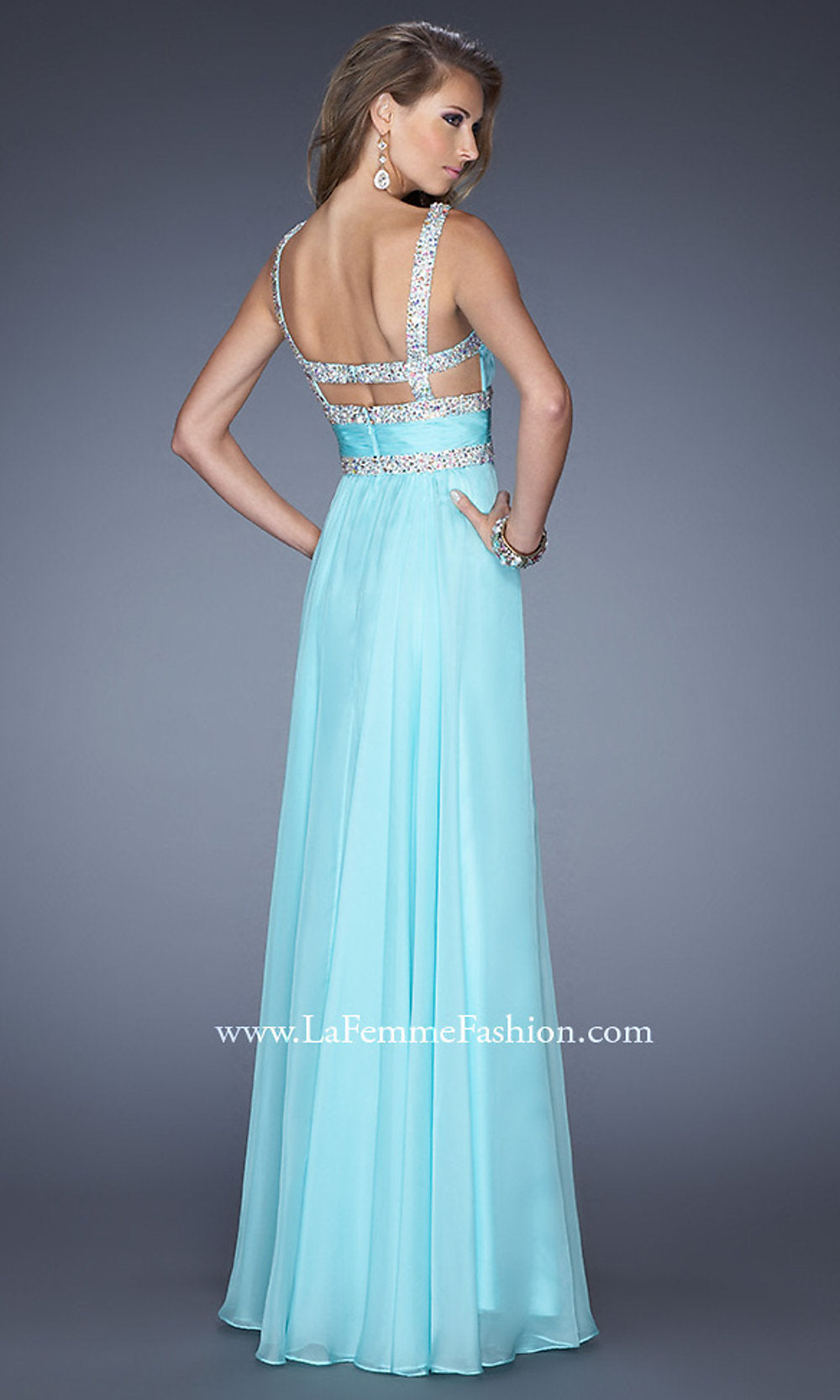  La Femme Long Prom Dress with Jewels