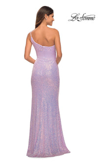  La Femme One-Shoulder Long Sequin Prom Dress