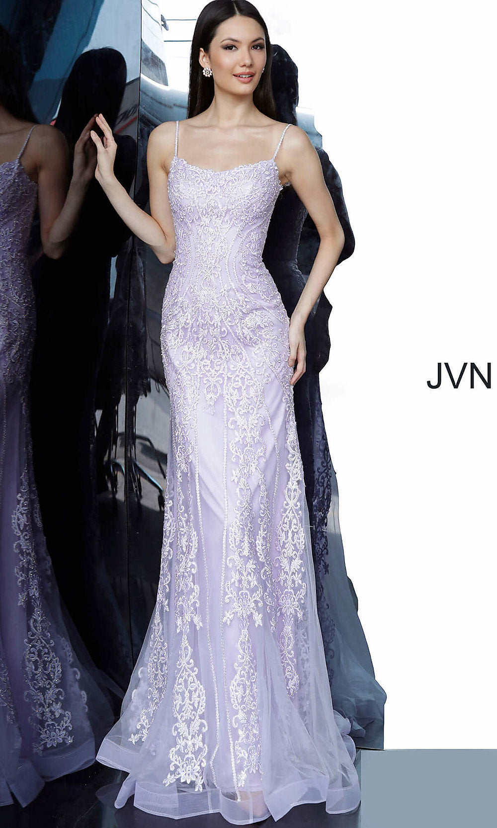 Lilac Corset-Bodice Sequin JVN by Jovani Formal Dress