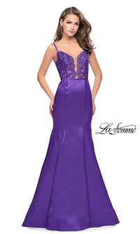 Majestic Purple Long Spaghetti-Strap Mermaid-Style Prom Dress