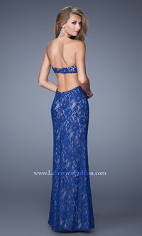  Strapless La Femme Sweetheart Lace Formal Dress