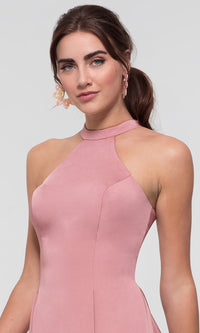  Satin Short Homecoming Party Dress with Pockets